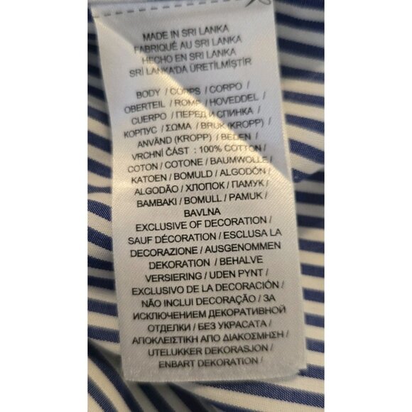 Ralph Lauren 2X Womens Shirt Blue White Striped Monogram Button Up - Picture 6 of 6